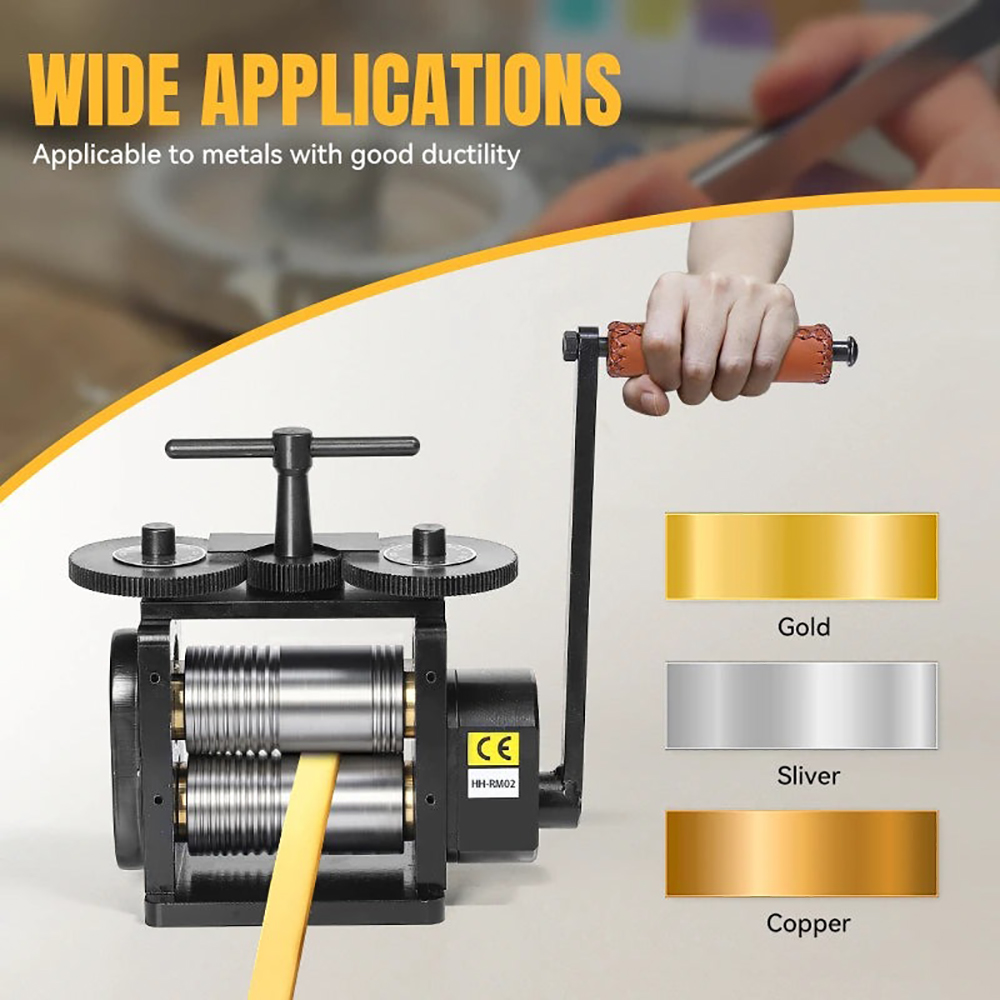 Jewelry Rolling Mill Manual Wire Flat Roller - 130mm Combination Flat & Wire Roller