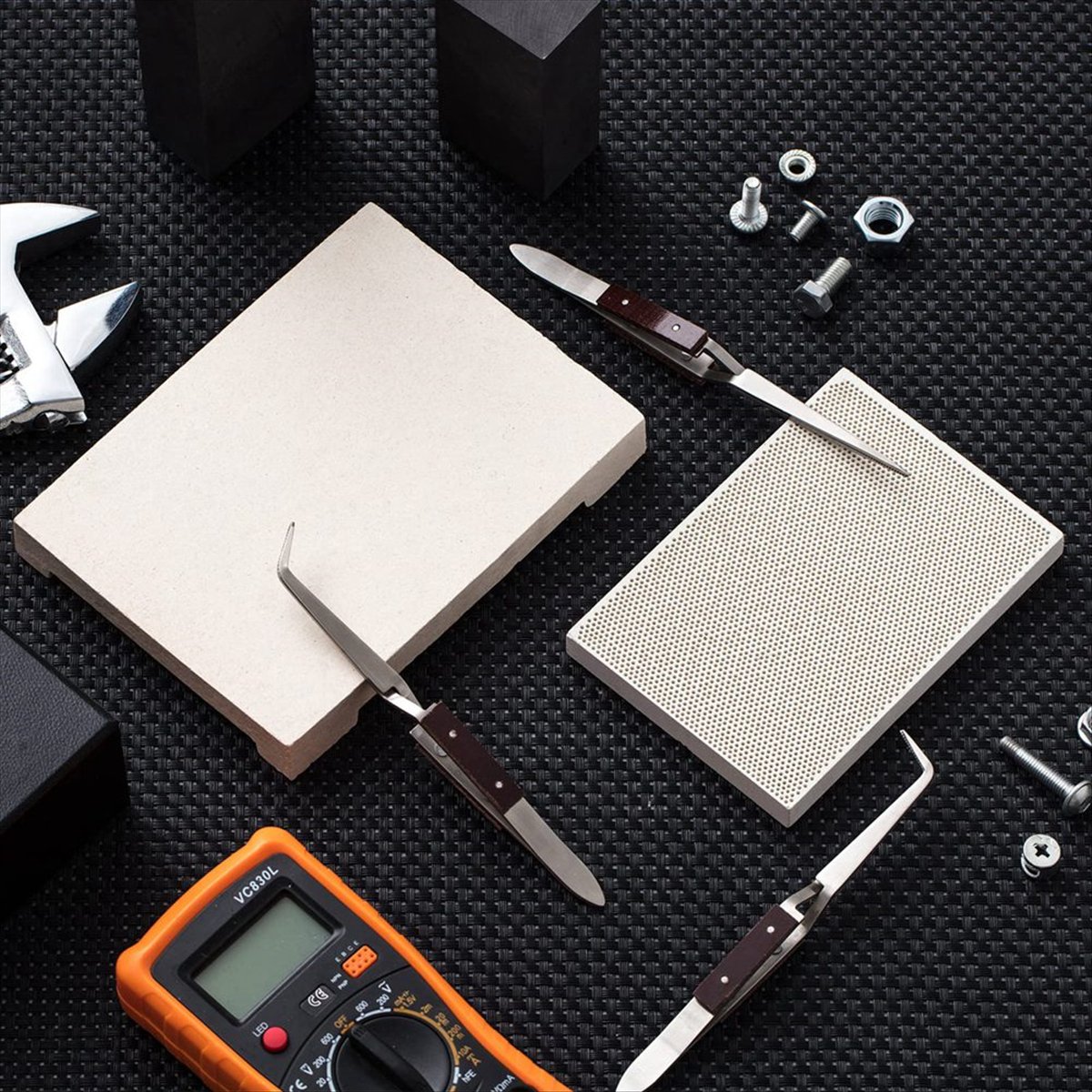 ABJS 2Pcs Ceramic Honeycomb So - Jewelry Soldering Board Ceramic Honeycomb recension och pris