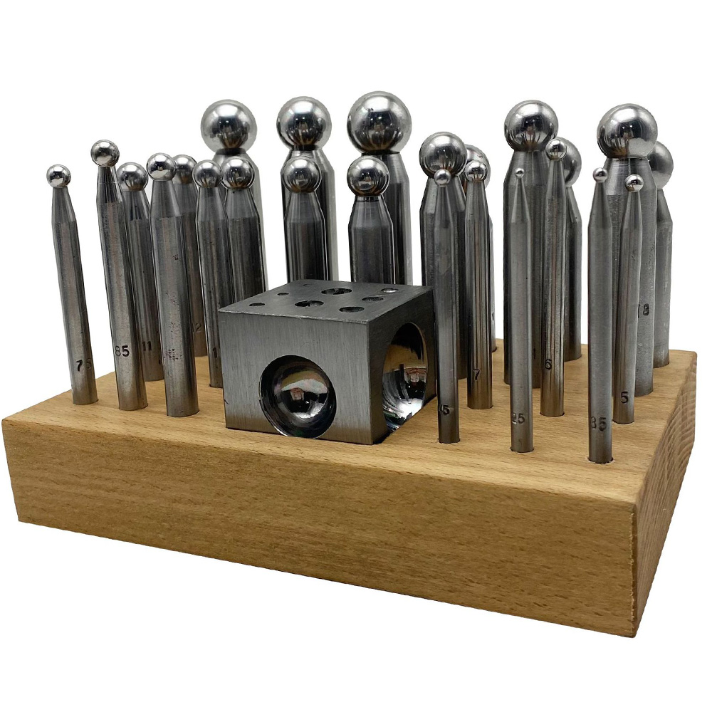 25PCS High Quality Steel Dappi - Dapping Block And Punch Set Jewelry Doming recension och pris