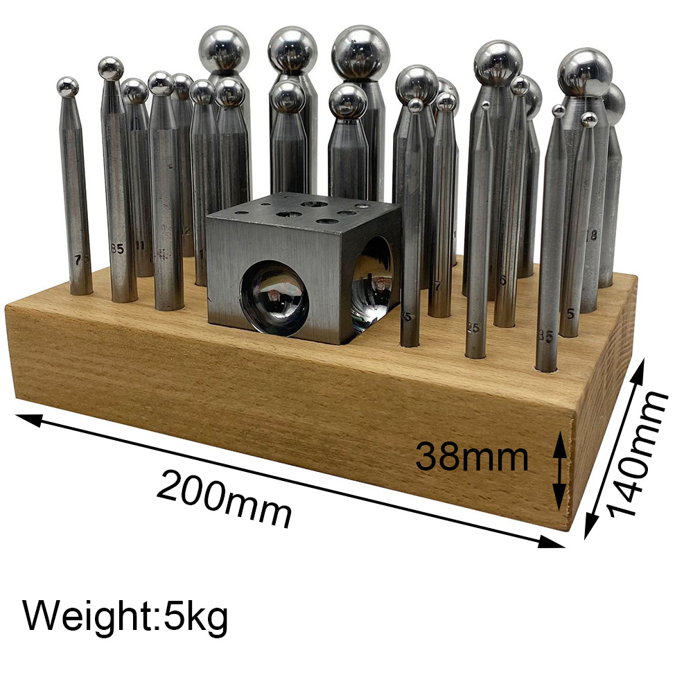 25PCS High Quality Steel Dappi - Dapping Block And Punch Set Jewelry Doming recension och pris
