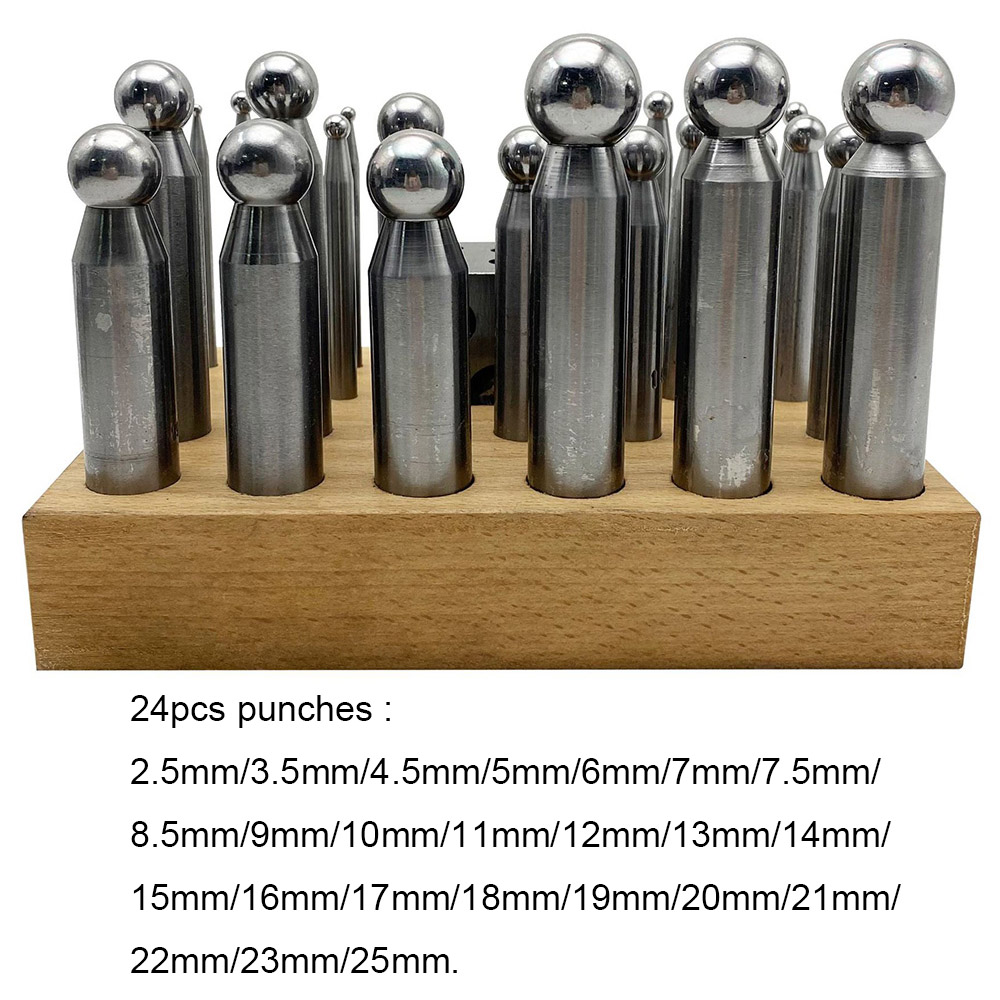 25PCS High Quality Steel Dappi - Dapping Block And Punch Set Jewelry Doming recension och pris