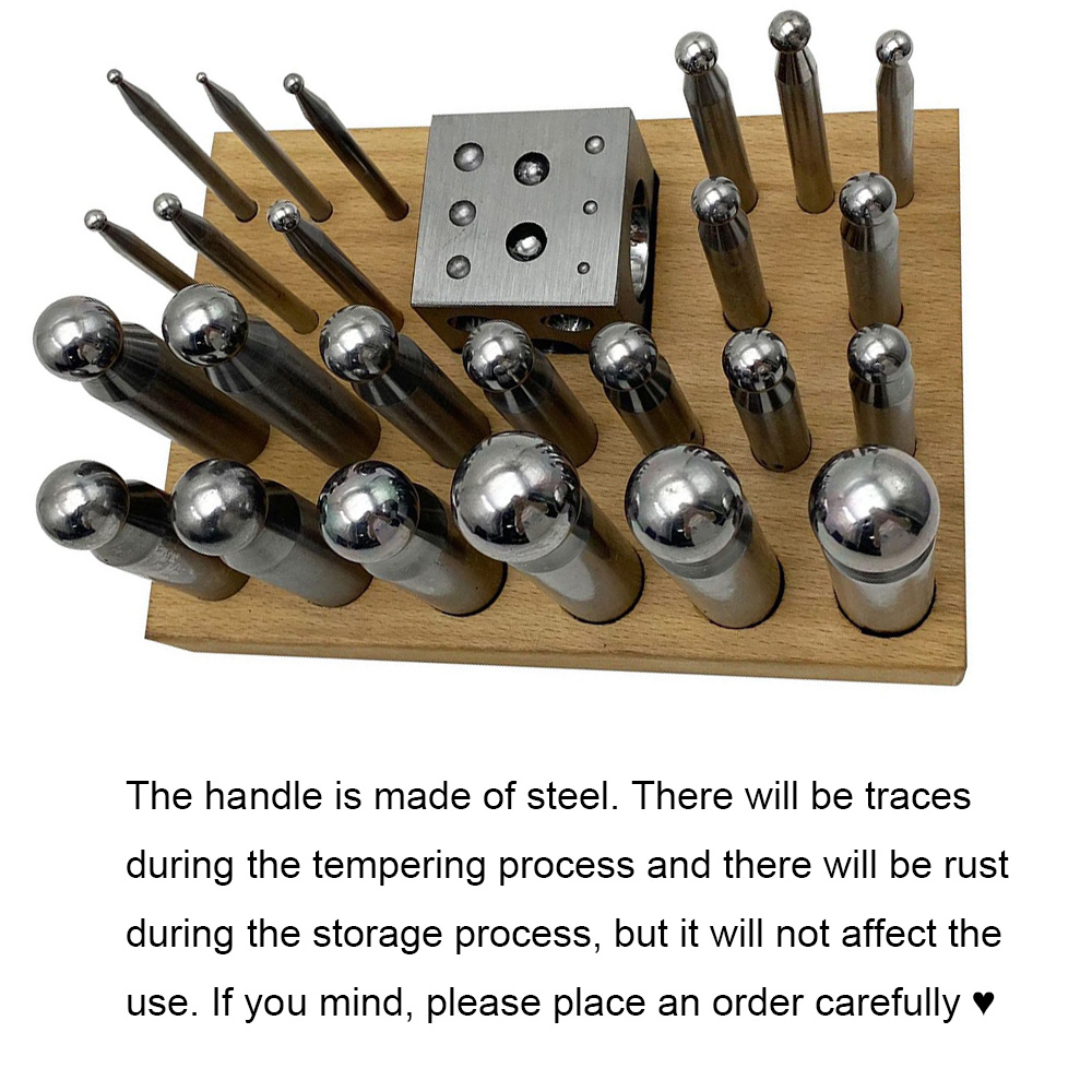 25PCS High Quality Steel Dappi - Dapping Block And Punch Set Jewelry Doming recension och pris