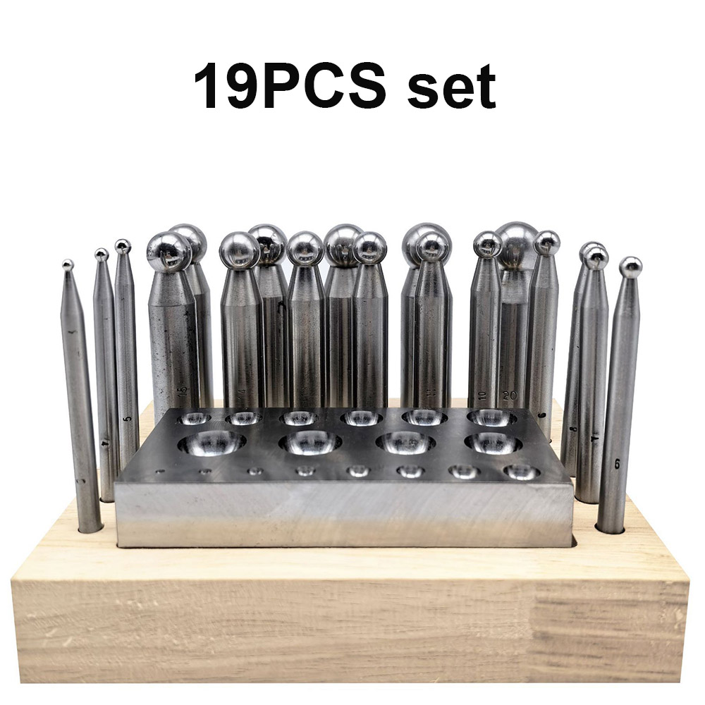 19PCS High Quality Steel Dappi - Dapping Block And Punch Set Jewelry Doming recension och pris