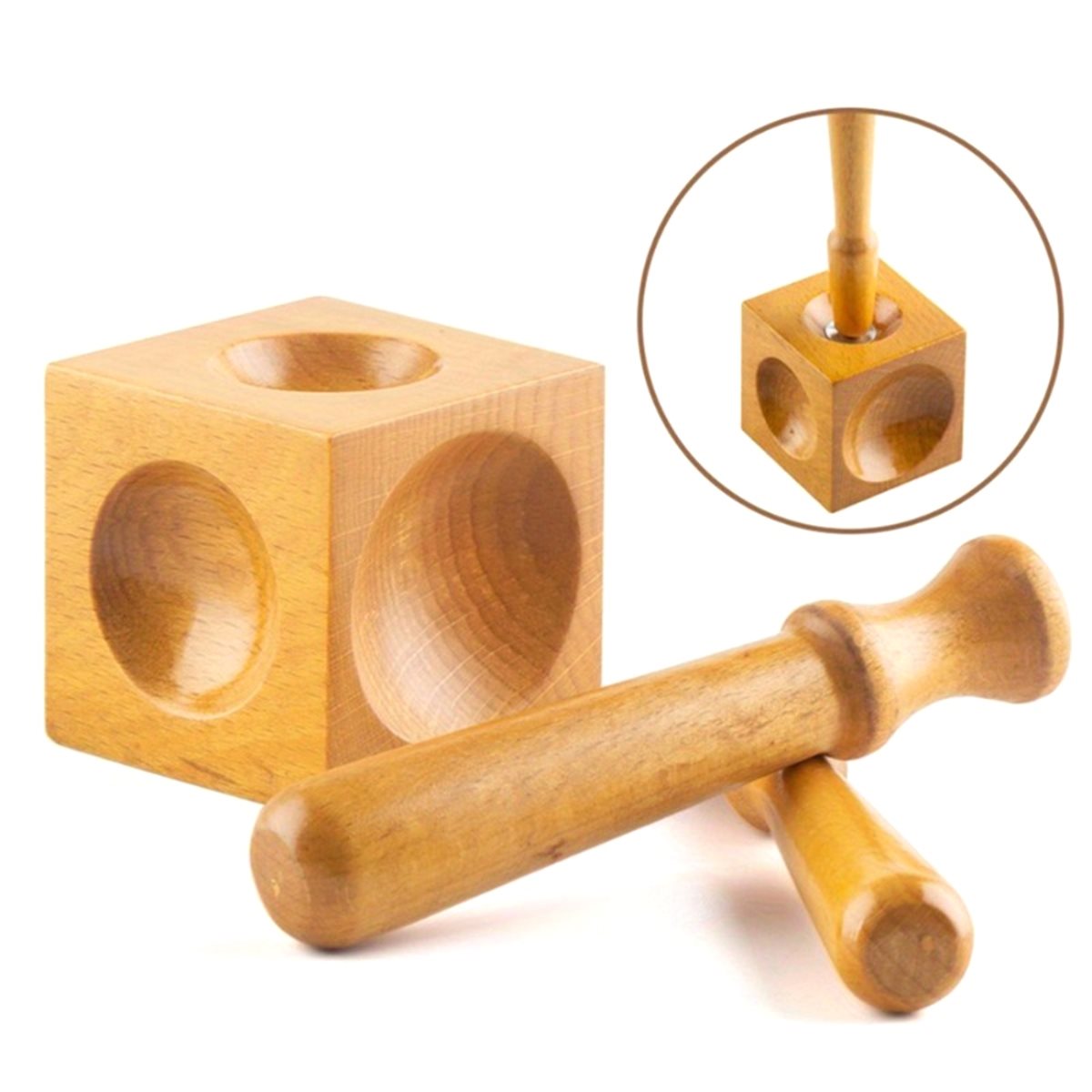 STOCK-Jewelry Accessories Squa - Dapping Block And Punch Set Jewelry Doming recension och pris