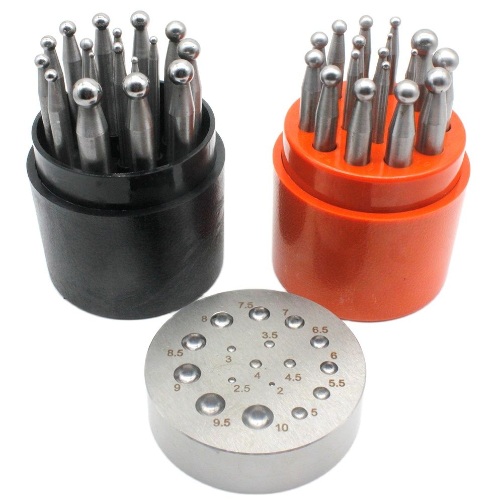 17PCS Punches Set Dapping Bloc - Dapping Block And Punch Set Jewelry Doming recension och pris