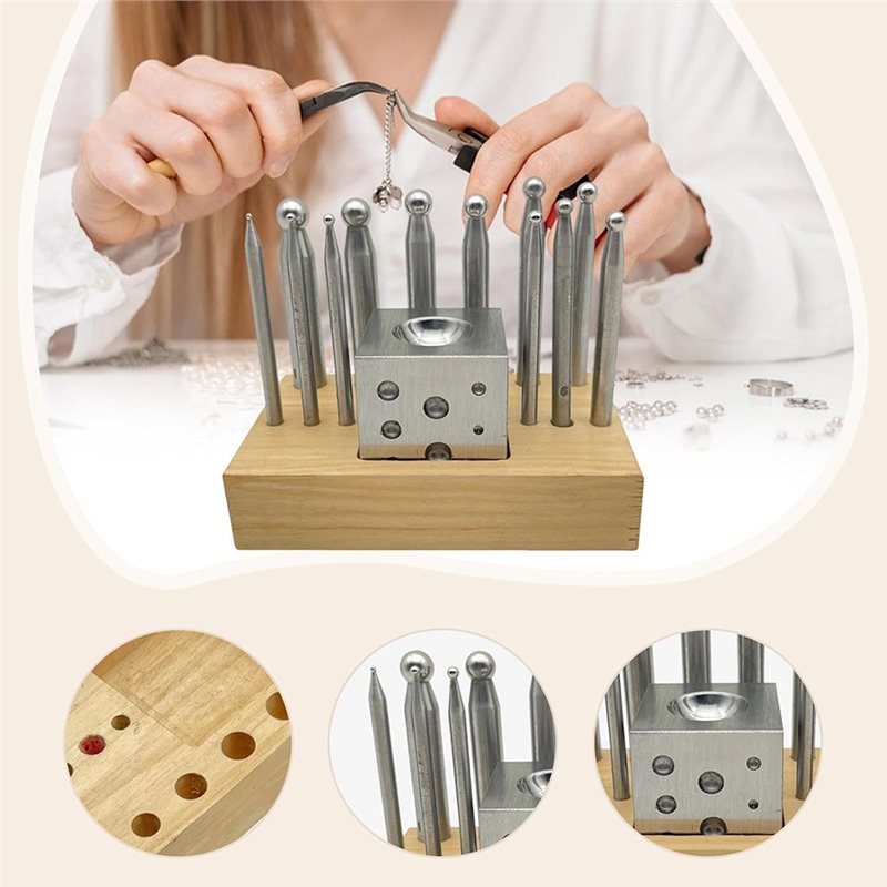 BAAG-For Jewelry Making And Me - Dapping Block And Punch Set Jewelry Doming recension och pris