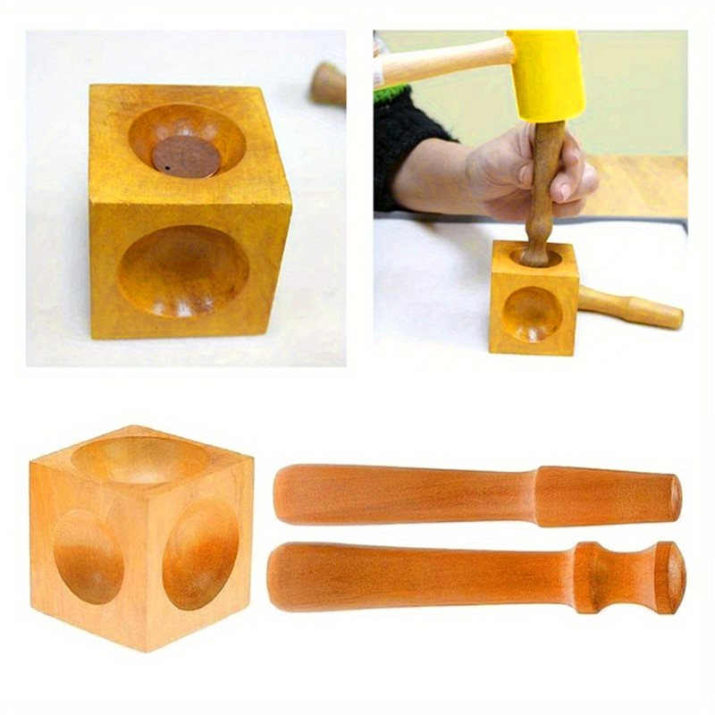 ABVC Jewelry Dapping Making To - Dapping Block And Punch Set Jewelry Doming recension och pris